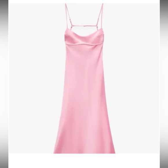 Zara Satin Effect Cut Out Dress in pink - Picture 4 of 5